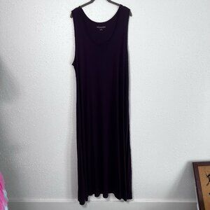 Soft Surroundings Plum Purple Tank Top Maxi Dress Pockets Woman’s Size 2X